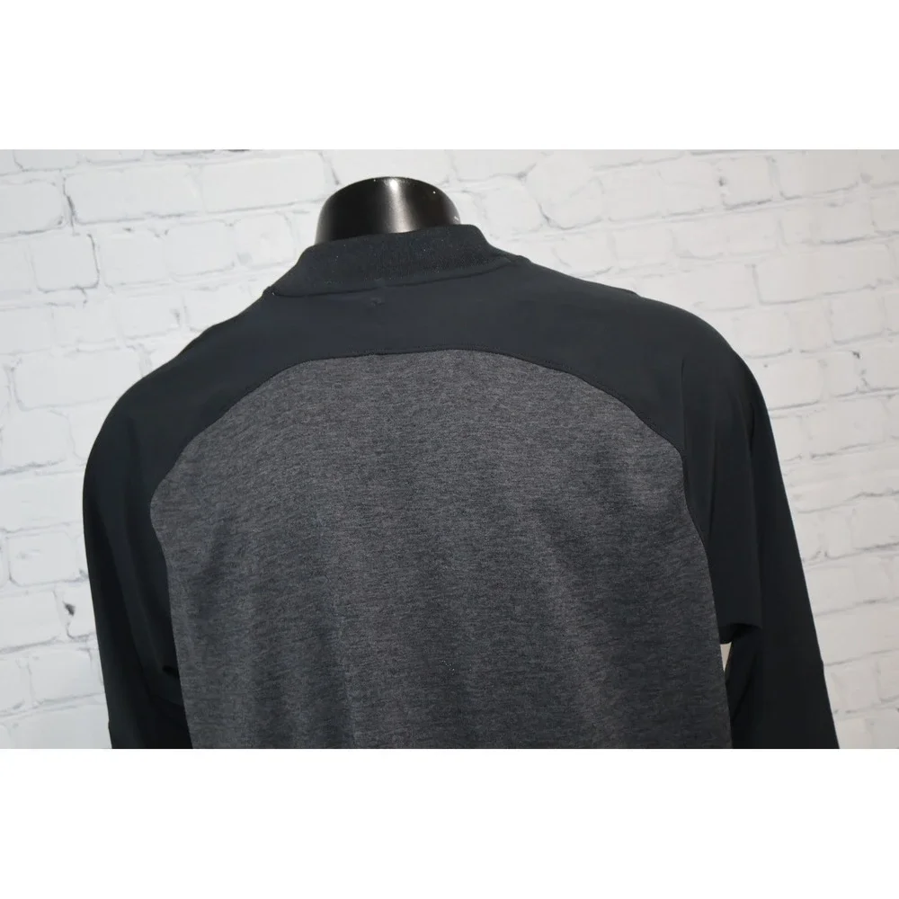 Under Armour Full Zip Jacket Mens XLT Tall Gray Black ColdGear Bomber Track